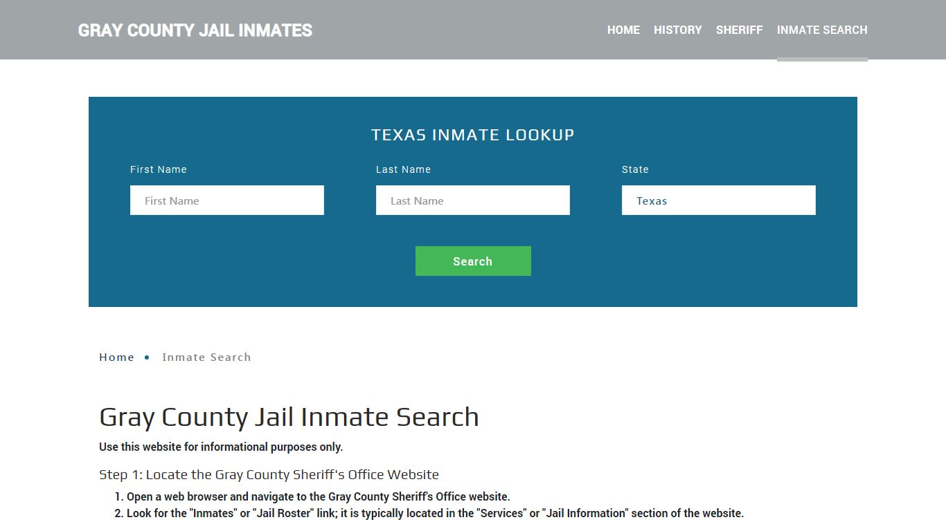 Gray County, TX Detainee Lookup