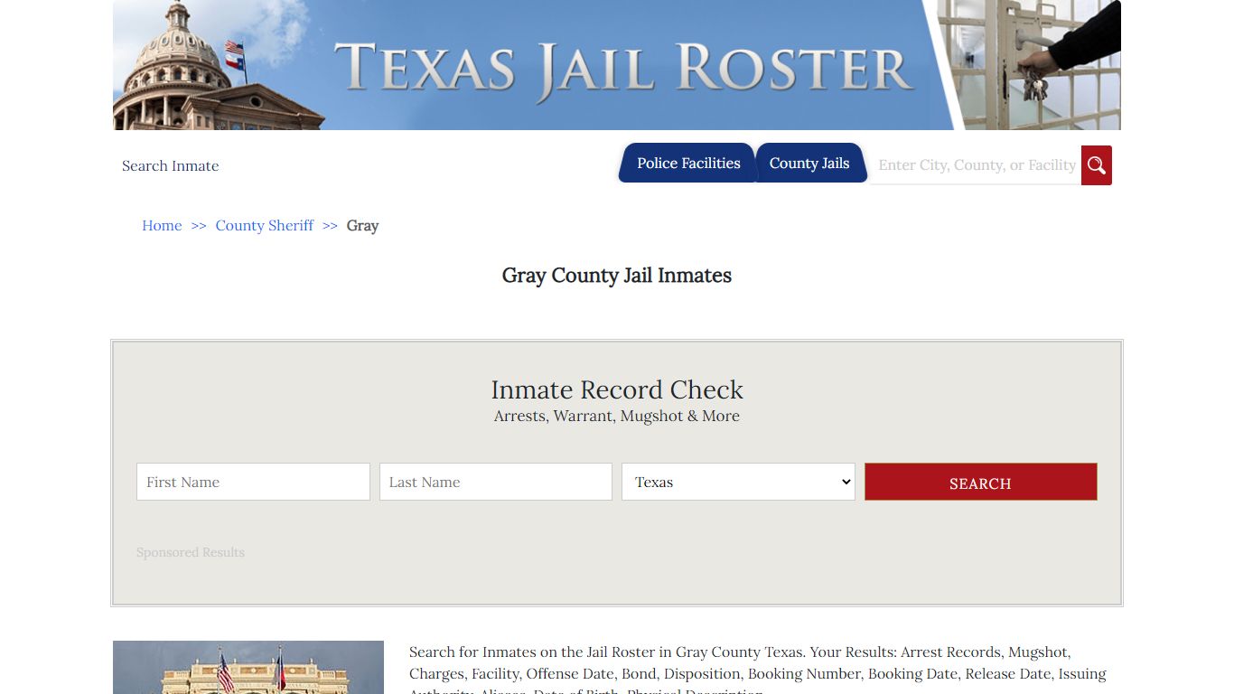 Gray County Jail Inmates - Jail Roster Search