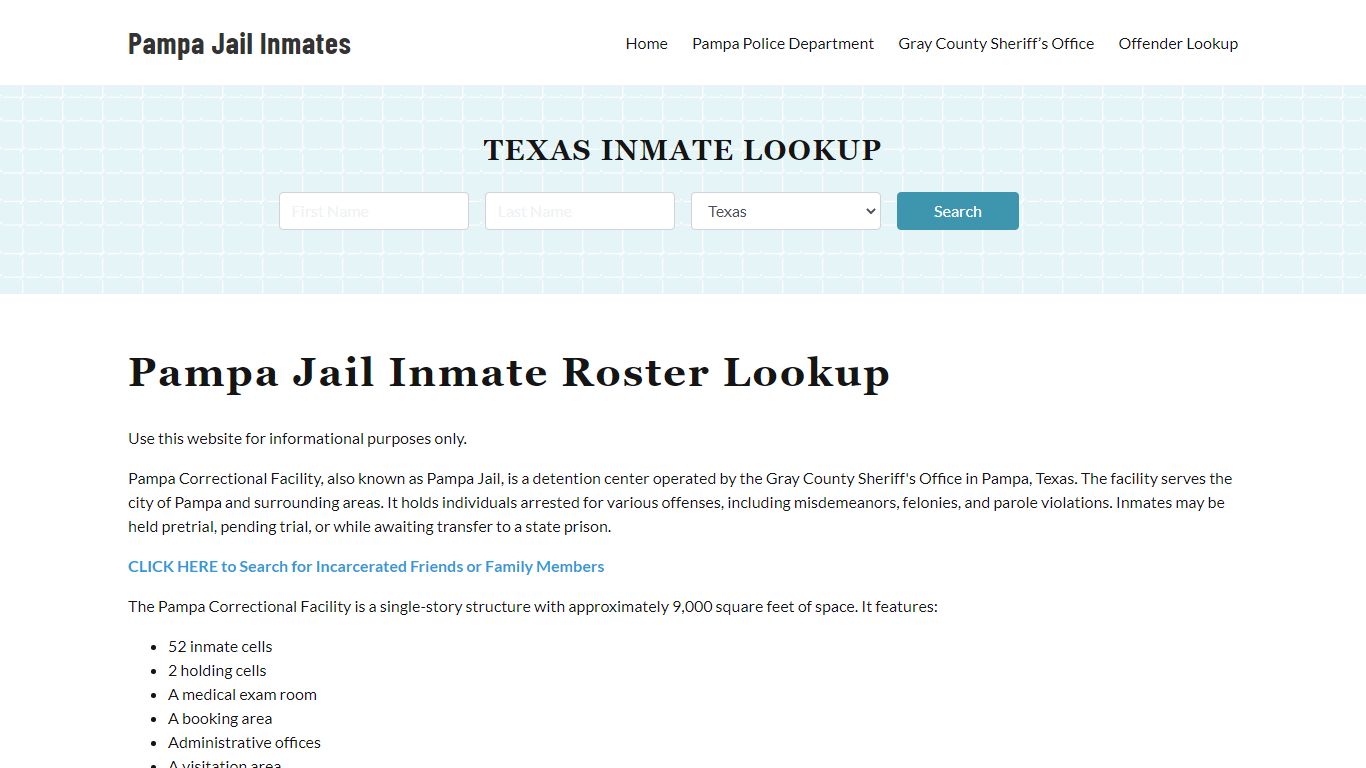 Pampa Jail Inmate Roster, Gray County, TX, Offender Search